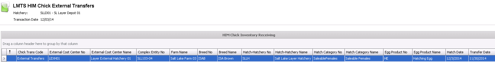 External Tran Codecheck External Transfers